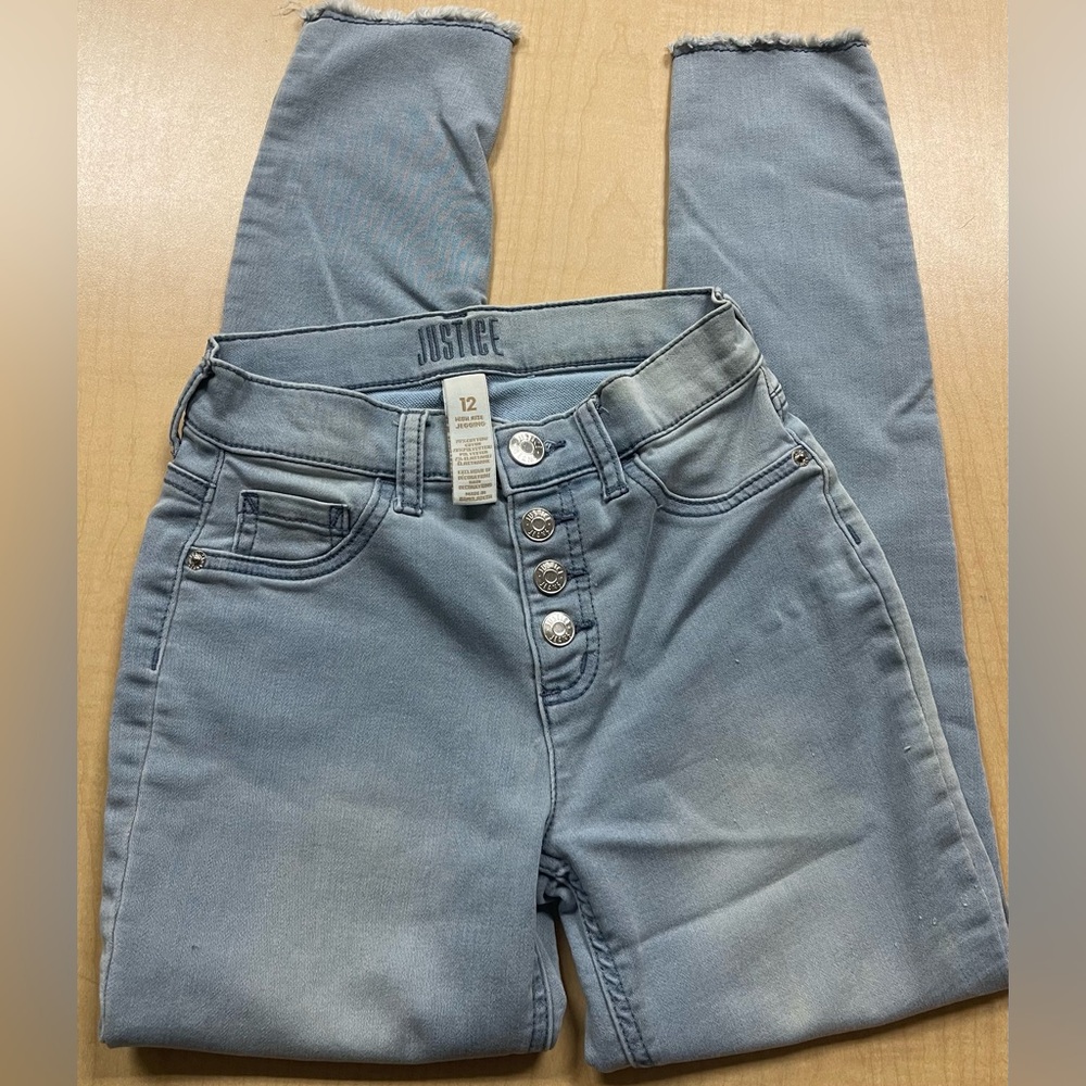 Girls Justice Jeans light wash like new size 12 - Picture 5 of 5